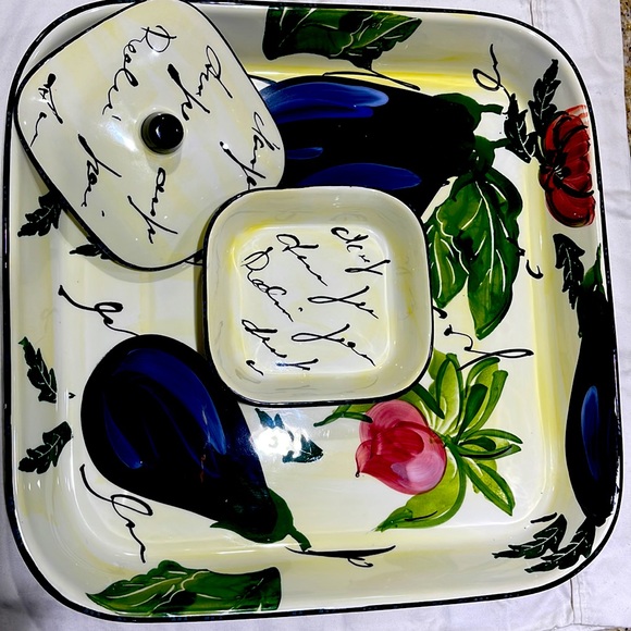 Italian Ceramic Appetizer Tray plate Pottery - Picture 2 of 5